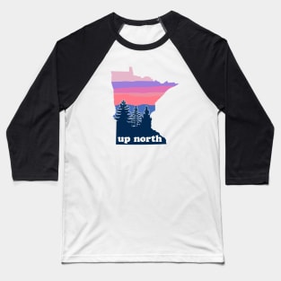 Up North Minnesota Blush Sunset Baseball T-Shirt